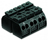 4-проводная клеммная колодка с монтажными штифтами; 3-пол.; N-PE-L1; без заземляющего контакта; для винта и гайки ø 3 мм; 4 mm²; 4,00 mm²; черные