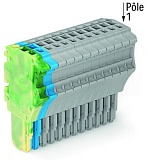 1-проводниковая розетка; Push-in CAGE CLAMP®; 1,5; Шаг контактов 3,5 мм; 14-пол.; 1,50 mm²; желто-зеленые,синие,серые
