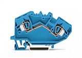 2-проводные проходные клеммы; 3; подходят для исполнений Ex i; центральная маркировка; для DIN-рейки 35 x 15 и 35 x 7,5; CAGE CLAMP®; 6,00 mm²; синие