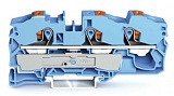 3-проводные проходные клеммы; с нажимной кнопкой; 16 мм²; с тестовым портом; подходят для исполнений Ex i; боковая и центральная маркировка; для DIN-рейки 35 x 15 и 35 x 7,5; Push-in CAGE CLAMP®; 16,00 mm²; синие