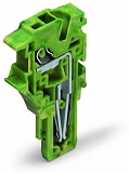 Центральный модуль для 1-проводной розетки; Push-in CAGE CLAMP®; 4 mm²; Шаг контактов 5,2 мм; 1-пол.; со встроенной торцевой пластиной; 4,00 mm²; зеленые-желто