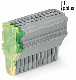 1-проводниковая розетка; Push-in CAGE CLAMP®; 1,5; Шаг контактов 3,5 мм; 15-пол.; 1,50 mm²; желто-зеленые,серые
