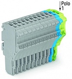 1-проводниковая розетка; Push-in CAGE CLAMP®; 1,5; Шаг контактов 3,5 мм; 15-пол.; 1,50 mm²; серые, синие, желто-зеленые