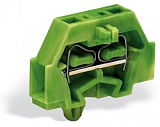 2-проводные клеммы; без кнопок; с защелкивающейся монтажной ножкой; для толщины пластины 0,6 - 1,2 мм; Крепежное отверстие 3,5 мм Ø; 1,5; CAGE CLAMP®; 1,50 mm²; зеленые-желто