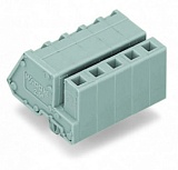 1-conductor female connector, angled; CAGE CLAMP®; 2.5 mm²; Pin spacing 5 mm; 2-pole; Snap-in mounting feet; 2,50 mm²; gray