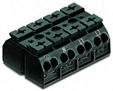 4-проводная клеммная колодка с монтажными штифтами; 4-пол.; PE-N-L1-L2; без заземляющего контакта; 4 mm²; 4,00 mm²; черные