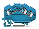 3-проводные проходные клеммы; 4 mm²; подходят для исполнений Ex i; центральная маркировка; для DIN-рейки 35 x 15 и 35 x 7,5; CAGE CLAMP®; 4,00 mm²; синие
