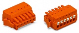 1-проводниковая розетка; нажимная кнопка; Push-in CAGE CLAMP®; 1,5; Шаг контактов 3,81 мм; 2-пол.; 100% защита от неправильного подсоединения; Поперечные фиксирующие рычаги; 1,50 mm²; оранжевые