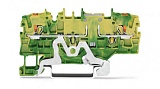 2-проводные клеммы с заземлением; с нажимной кнопкой; 2,5 мм²; боковая и центральная маркировка; для DIN-рейки 35 x 15 и 35 x 7,5; Push-in CAGE CLAMP®; 2,50 mm²; зеленые-желто