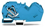 2-проводные проходные клеммы; 35 мм²; со встроенной торцевой пластиной; подходят для исполнений Ex i; боковая и центральная маркировка; для DIN-рейки 35 x 15 и 35 x 7,5; CAGE CLAMP®; 35,00 mm²; синие