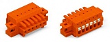 1-проводниковая розетка; нажимная кнопка; Push-in CAGE CLAMP®; 1,5; Шаг контактов 3,81 мм; 14-пол.; 100% защита от неправильного подсоединения; зажимное кольцо; 1,50 mm²; оранжевые