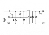 Модуль оптопары; Номинальное входное напряжение: 24 В пост. тока; Предельный длительный ток: 0,5 А; Частота: 10 кГц; серые