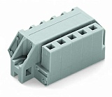 1-conductor female connector, angled; CAGE CLAMP®; 2.5 mm²; Pin spacing 5 mm; 2-pole; clamping collar; DIN-35 rail/panel mounting; 2,50 mm²; gray