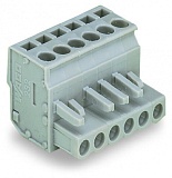 1-conductor female connector, angled; CAGE CLAMP®; 2.5 mm²; Pin spacing 5 mm; 2-pole; 2,50 mm²; gray
