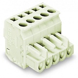 1-conductor female connector, angled; CAGE CLAMP®; 2.5 mm²; Pin spacing 5 mm; 2-pole; 100% protected against mismating; 2,50 mm²; light gray