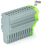 1-проводниковая розетка; Push-in CAGE CLAMP®; 1,5; Шаг контактов 3,5 мм; 15-пол.; 1,50 mm²; серые, желто-зеленые